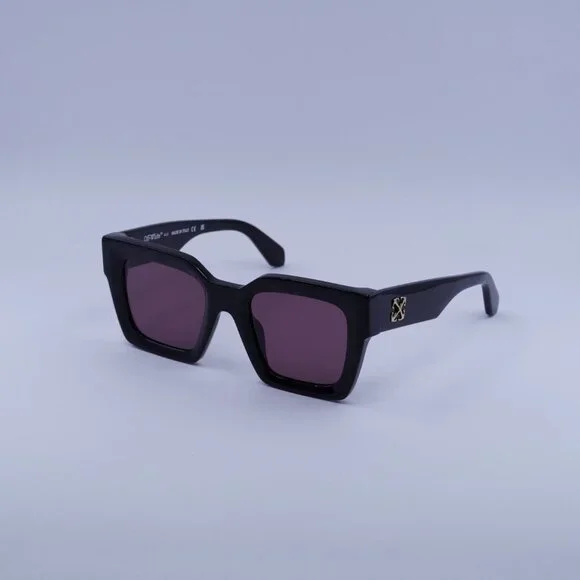 Off-White OERI13I JACKSON 1028 Sunglasses Black Square Frame, Burgundy Lenses